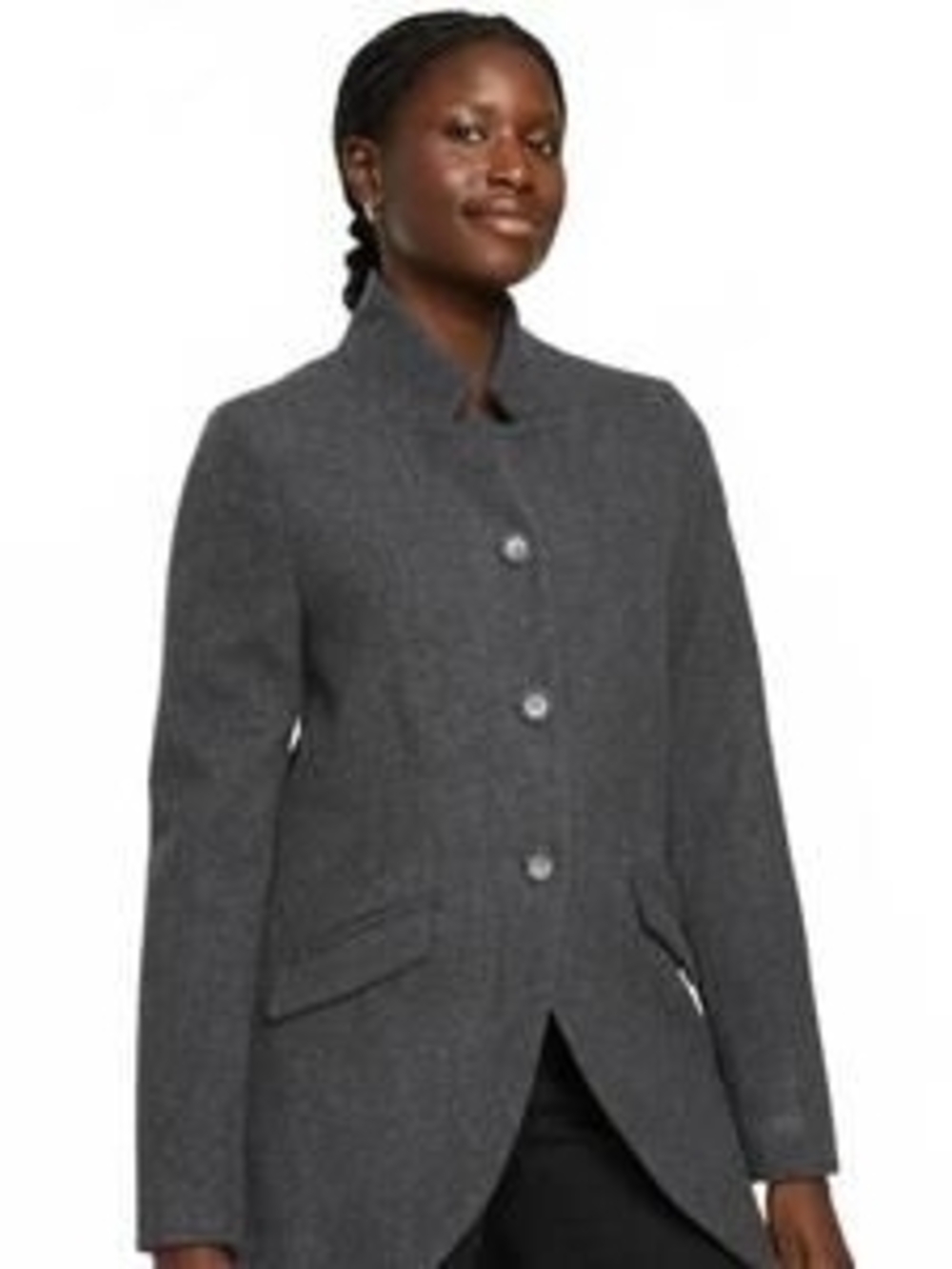 Universal Standard Charcoal Gray Stand-Collar Pea Coat